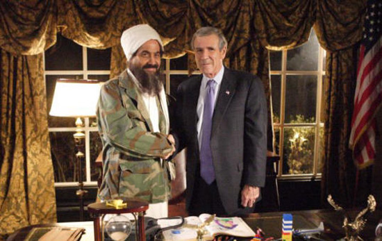 Georges W Bush et Ben Laden, de vrais déconneurs