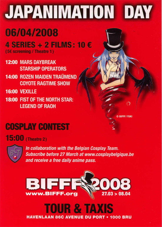 Programme Japanimation Day BIFFF 2008